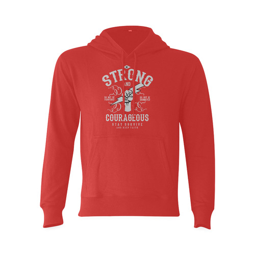 Strong and Courageous Red Oceanus Hoodie Sweatshirt (Model H03)