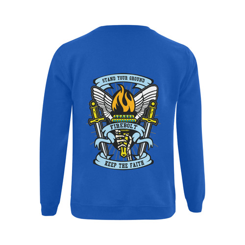 Torch Modern Blue Gildan Crewneck Sweatshirt(NEW) (Model H01)