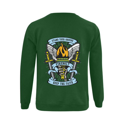 Torch Modern Green Gildan Crewneck Sweatshirt(NEW) (Model H01)