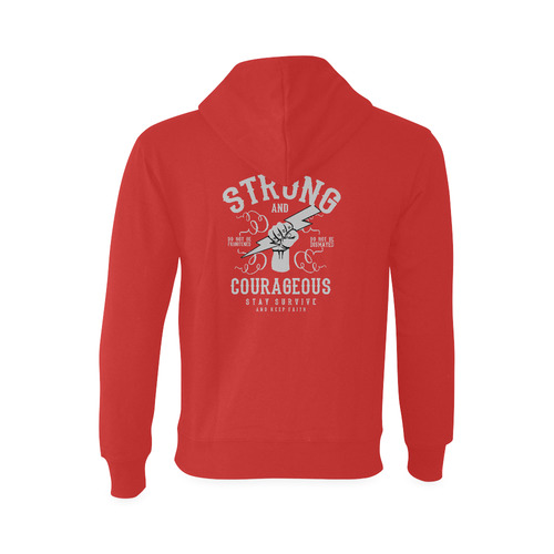 Strong and Courageous Red Oceanus Hoodie Sweatshirt (Model H03)