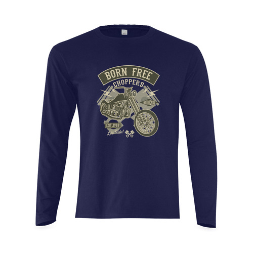 Born Free Chopper Blue Sunny Men's T-shirt (long-sleeve) (Model T08)