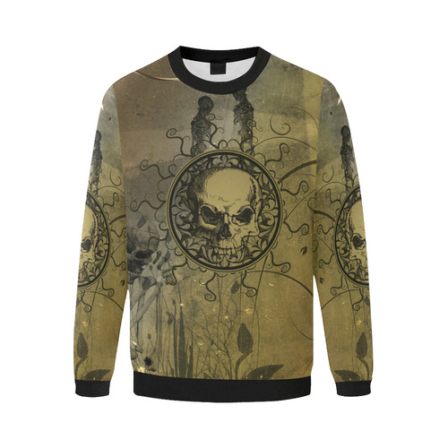 Amazing skull with skeletons Men's Oversized Fleece Crew Sweatshirt (Model H18)