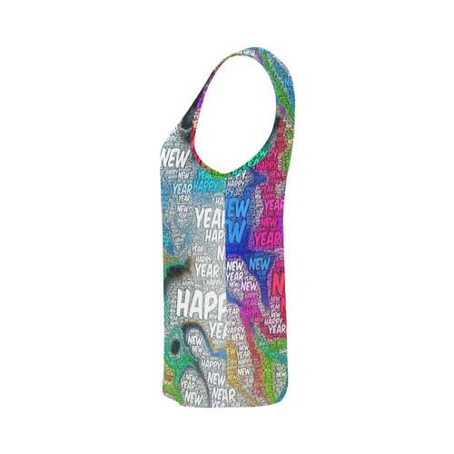 WordArt Happy new Year by FeelGood All Over Print Tank Top for Women (Model T43)