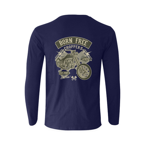 Born Free Chopper Blue Sunny Men's T-shirt (long-sleeve) (Model T08)