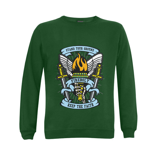 Torch Modern Green Gildan Crewneck Sweatshirt(NEW) (Model H01)