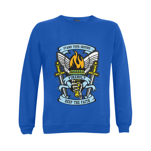 Torch Modern Blue Gildan Crewneck Sweatshirt(NEW) (Model H01)