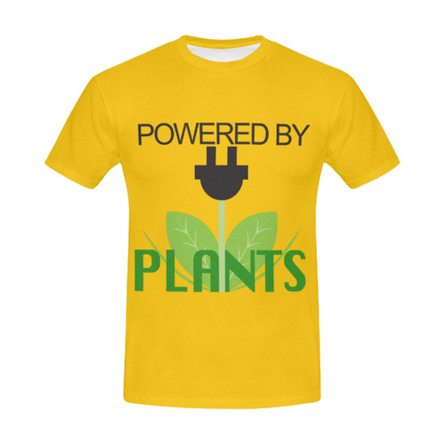 Powered by Plants Shirt All Over Print T-Shirt for Men (USA Size) (Model T40)