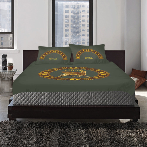 Gold Lamassu 3 Piece Bedroom Set 3-Piece Bedding Set