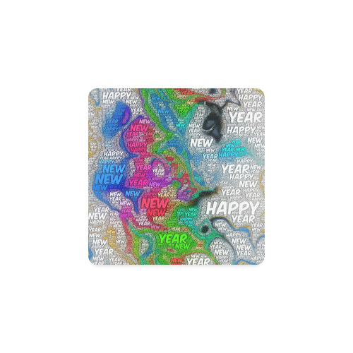 WordArt Happy new Year by FeelGood Square Coaster