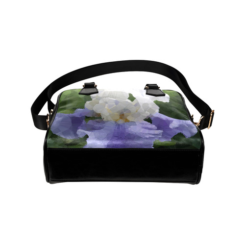 Purple Iris Floral Low Polygon Art Shoulder Handbag (Model 1634)