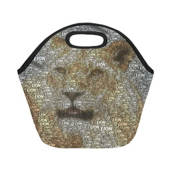 WordArt Lion by FeelGood Neoprene Lunch Bag/Small (Model 1669)
