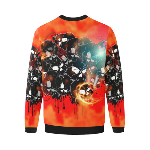 Awesome skulls Men's Oversized Fleece Crew Sweatshirt (Model H18)