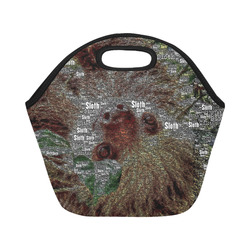 WordArt Sloth by FeelGood Neoprene Lunch Bag/Small (Model 1669)
