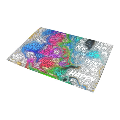 WordArt Happy new Year by FeelGood Azalea Doormat 24" x 16" (Sponge Material)