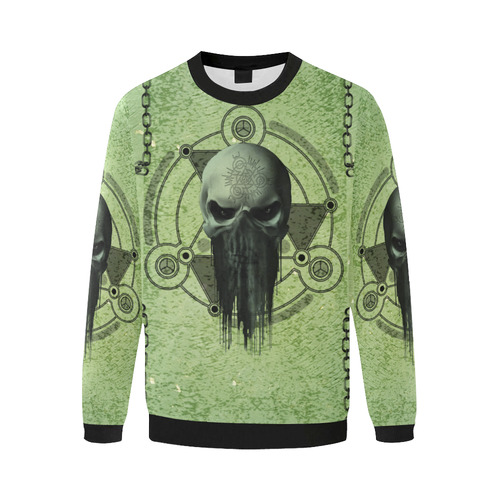 Scary skull Men's Oversized Fleece Crew Sweatshirt (Model H18)