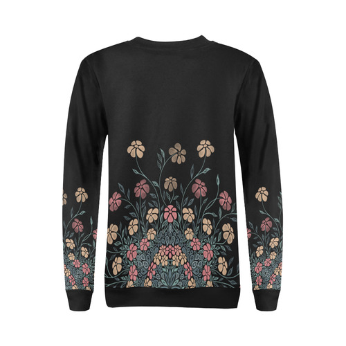 Pretty Powder Pastels Flowers Mandala Pattern All Over Print Crewneck Sweatshirt for Women (Model H18)