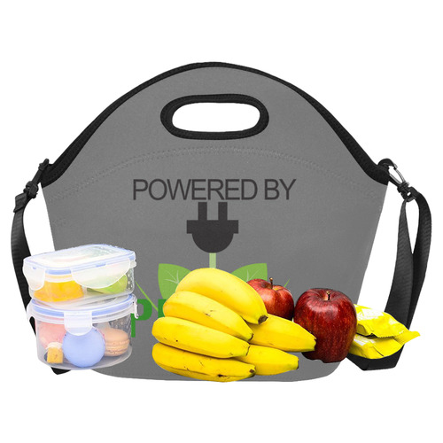 Powered by Plants Plug Lunch Bag Neoprene Lunch Bag/Large (Model 1669)