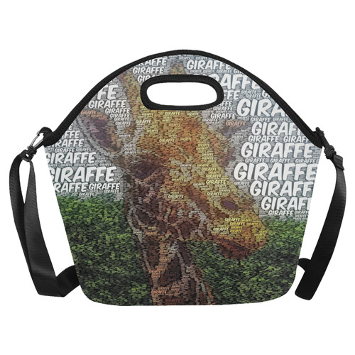 WordArt Giraffe by FeelGood Neoprene Lunch Bag/Large (Model 1669)