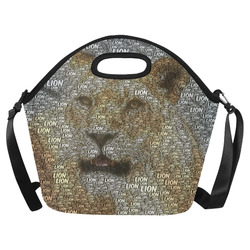 WordArt Lion by FeelGood Neoprene Lunch Bag/Large (Model 1669)