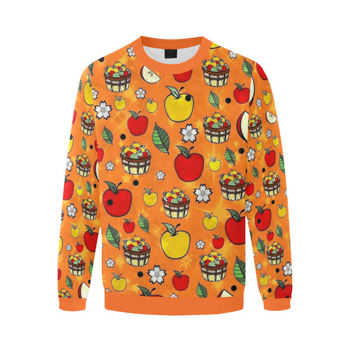 Apple Popart by Nico Bielow Men's Oversized Fleece Crew Sweatshirt/Large Size(Model H18)