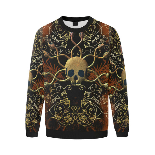 Amazing skull Men's Oversized Fleece Crew Sweatshirt (Model H18)