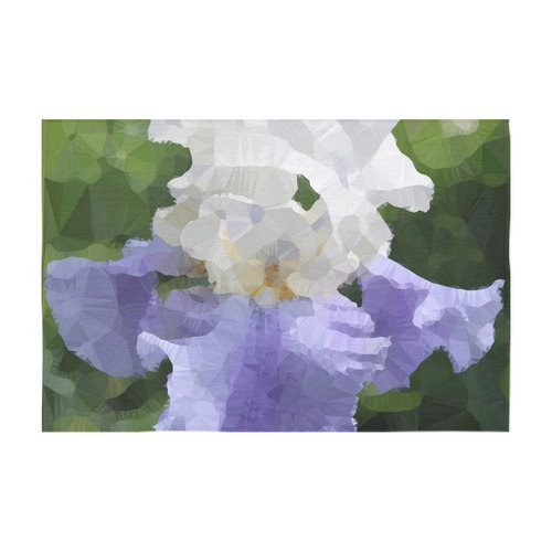 Purple Iris Floral Low Polygon Art Cotton Linen Tablecloth 60" x 90"