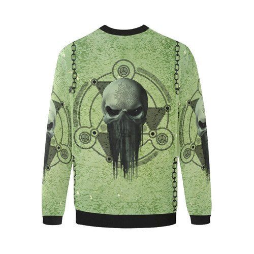 Scary skull Men's Oversized Fleece Crew Sweatshirt (Model H18)