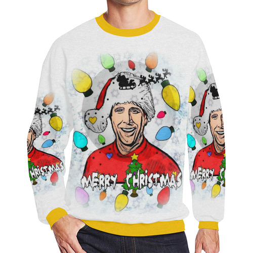 Merry Christmas Popart by Nico Bielow Men's Oversized Fleece Crew Sweatshirt (Model H18)