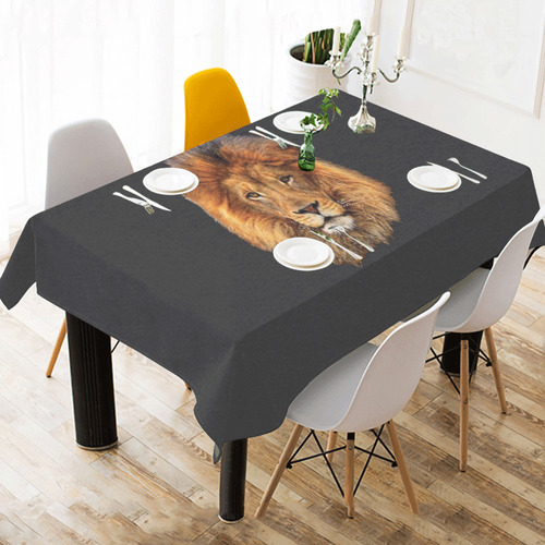 Male Lion of Africa Cotton Linen Tablecloth 60" x 90"