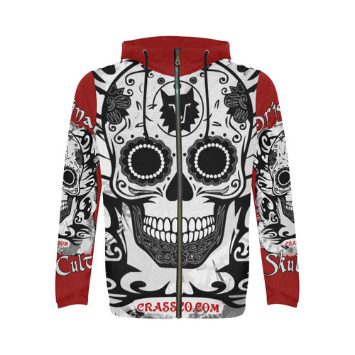 skull zipper hoodie