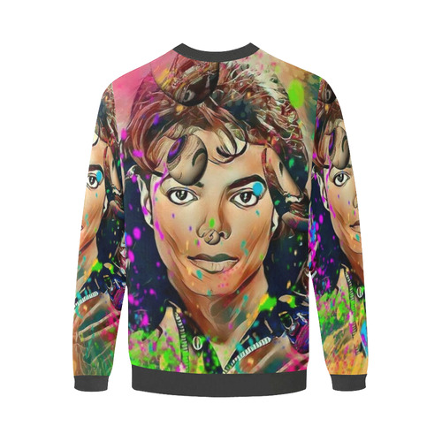 King of Pop Popart by Nico Bielow Men's Oversized Fleece Crew Sweatshirt (Model H18)