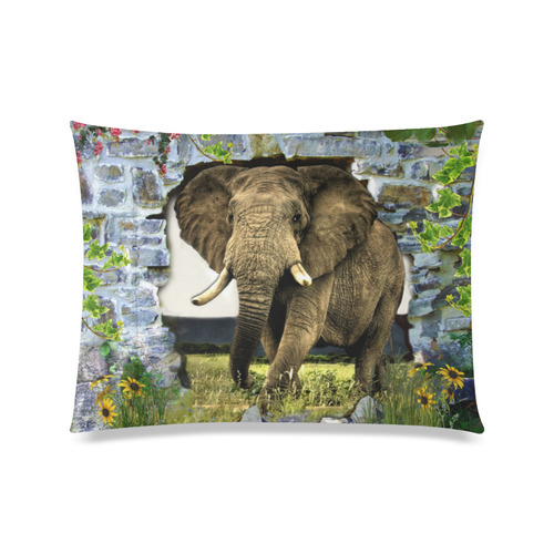African elephant Custom Zippered Pillow Case 20"x26"(Twin Sides)