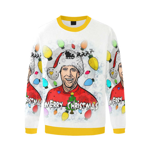 Merry Christmas Popart by Nico Bielow Men's Oversized Fleece Crew Sweatshirt (Model H18)