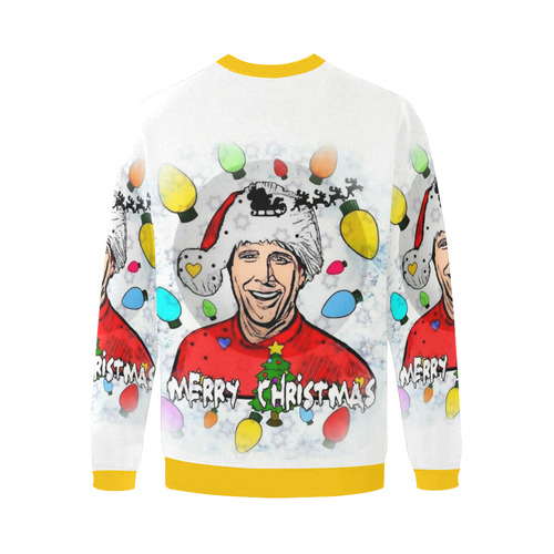 Merry Christmas Popart by Nico Bielow Men's Oversized Fleece Crew Sweatshirt (Model H18)