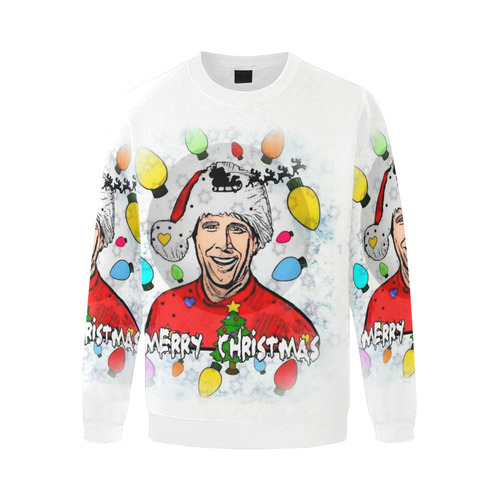 Merry Chrismas Popart by Nico Bielow Men's Oversized Fleece Crew Sweatshirt/Large Size(Model H18)