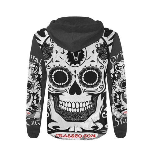 ORIGINAL SKULL CULT III All Over Print Full Zip Hoodie for Men (Model H14)