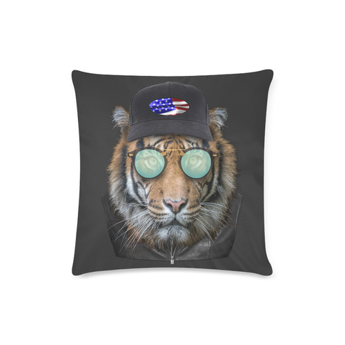 Dressed up Bengal Tiger Custom Zippered Pillow Case 16"x16"(Twin Sides)