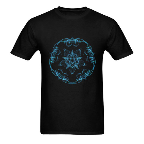 Blue Penticale Front Men's T-Shirt in USA Size (Two Sides Printing)