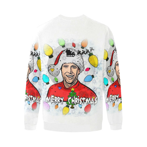 Merry Chrismas Popart by Nico Bielow Men's Oversized Fleece Crew Sweatshirt/Large Size(Model H18)