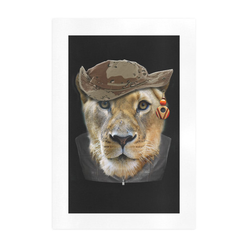 Dresses up lioness Art Print 19‘’x28‘’