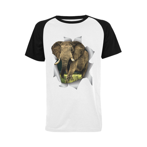 elephant for a Tshirt Men's Raglan T-shirt Big Size (USA Size) (Model T11)