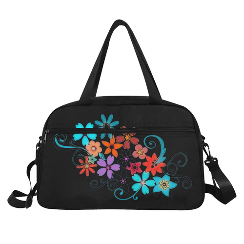 Travel Weekend Bag Colorful Flowers Fitness Handbag (Model 1671)