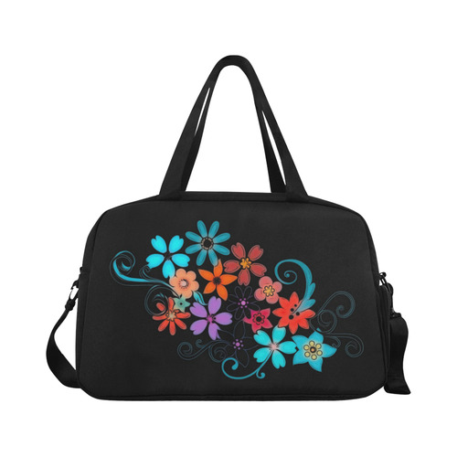 Travel Weekend Bag Colorful Flowers Fitness Handbag (Model 1671)