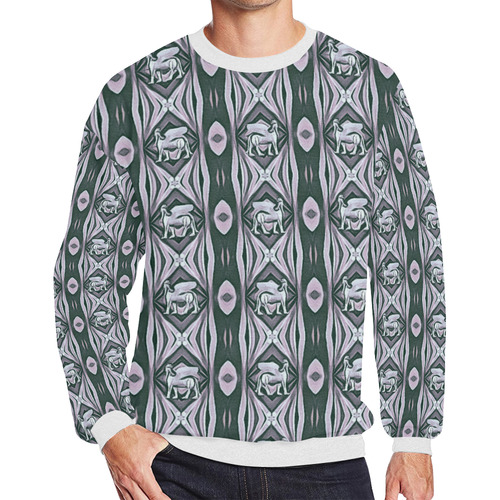 Assyrian Lamassu All Over Print Sweatshirt Men's Oversized Fleece Crew Sweatshirt/Large Size(Model H18)