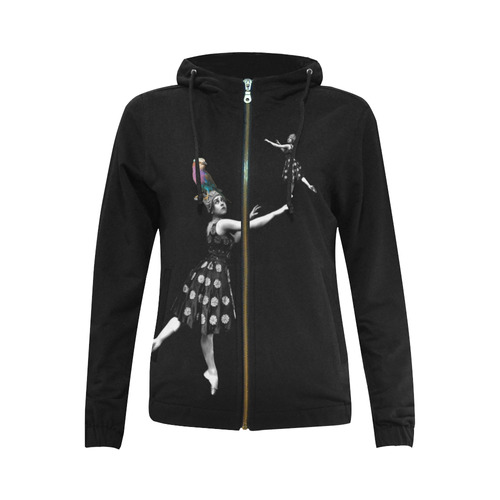 Balancing 1 All Over Print Full Zip Hoodie for Women (Model H14)