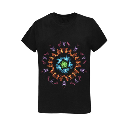 Sacred Flames Front Women's T-Shirt in USA Size (Two Sides Printing)