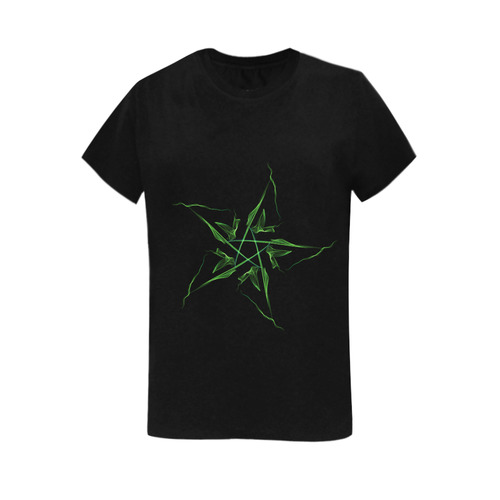 Earth Leaf Penticle Front Women's T-Shirt in USA Size (Two Sides Printing)