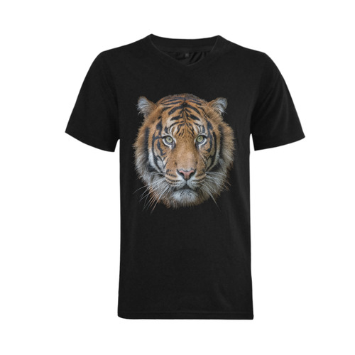 A wild Bengal Tiger Men's V-Neck T-shirt  Big Size(USA Size) (Model T10)
