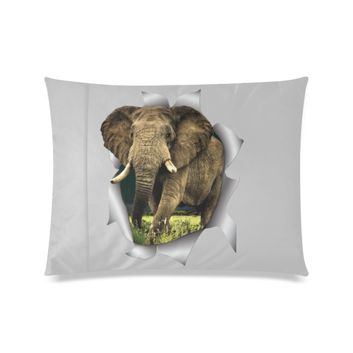 elephant for a Tshirt Custom Zippered Pillow Case 20"x26"(Twin Sides)
