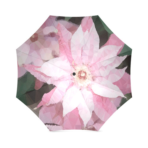 Floral Pink Poinsettia Low Polygon Art Foldable Umbrella (Model U01)